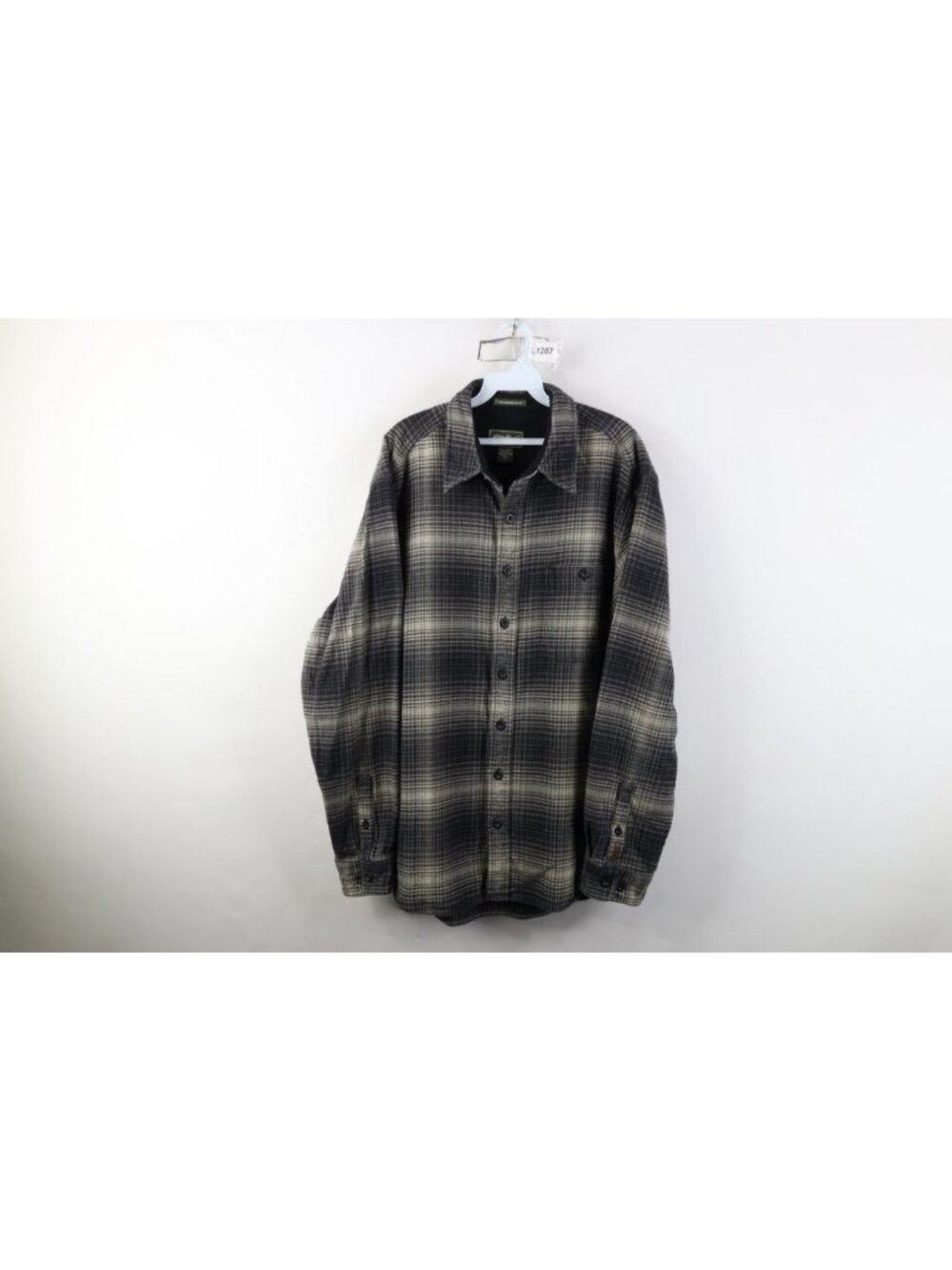 Vintage Eddie Bauer Mens LT Wool Blend Heavyweight Flannel Button Shirt Plaid